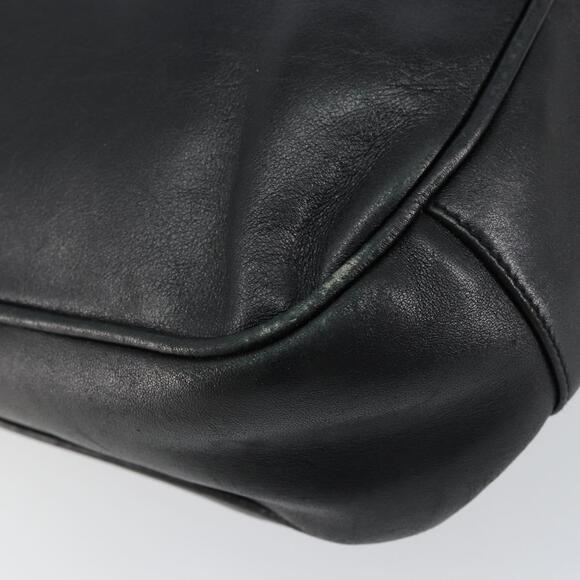 GUCCI Bamboo Hand Bag Leather Black Gold 001 2123 1638 Auth ep11605